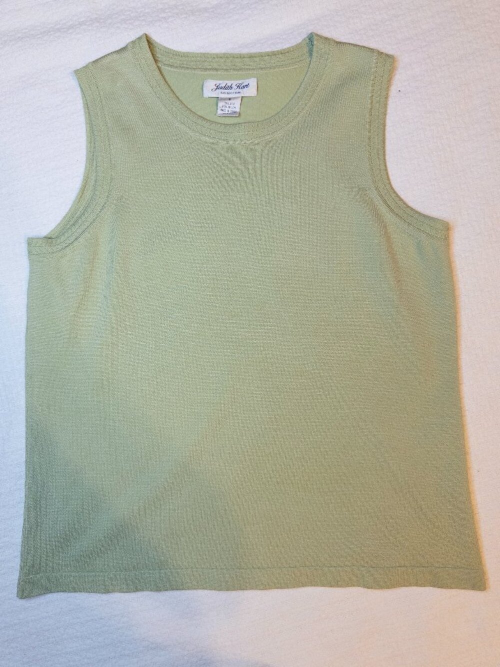 Vintage Judith Hart Collection Sage Green Silk Blend Knit Tank Top Size S